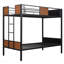 Lit superposé simple sur simple avec structure en acier moderne, barrière de sécurité et échelle intégrée pour économiser de l'espace et de la sécurité-639122991