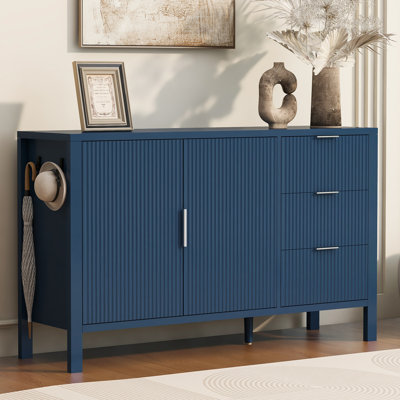 Modern Wave-Pattern Sideboard with 3 Drawers by George Oliver