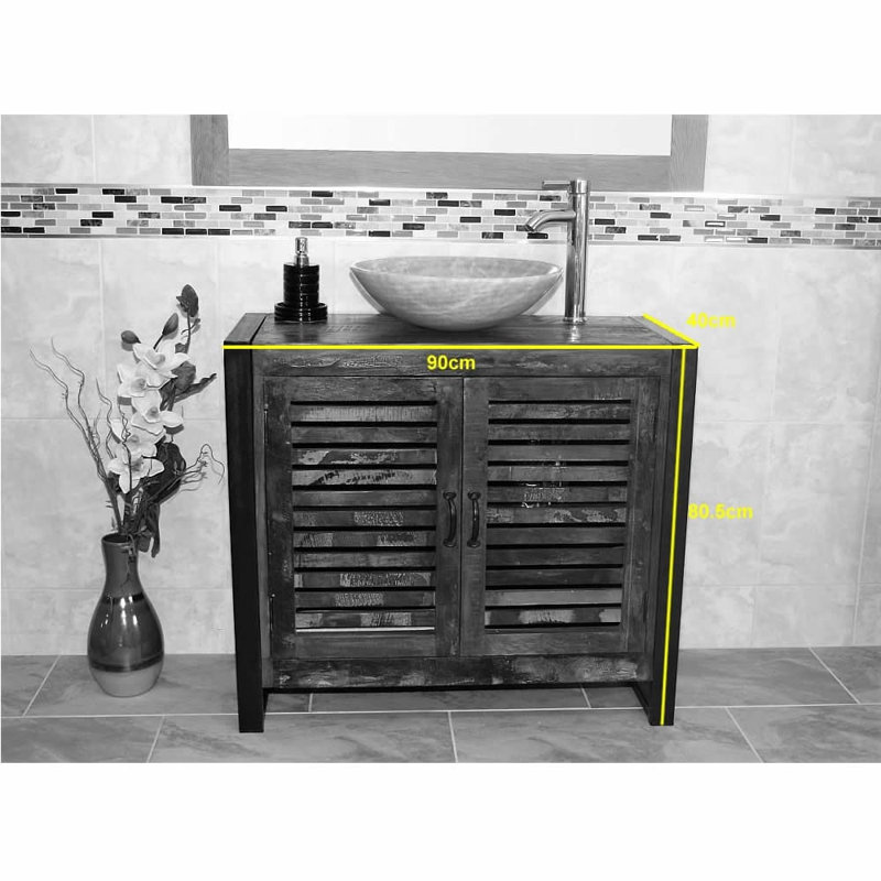Hathaway 900 mm Freestanding Single Vanity with Vessel Ceramic Basin