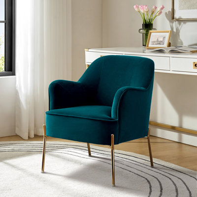 Chaise contemporaine Cleo de 26 po de largeur avec accoudoirs encastrés