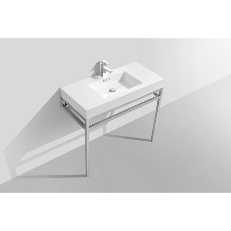 Orren Ellis Serna 18.5'' White Rectangular Bathroom Sink with Overflow