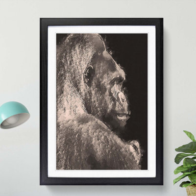 Silverback Gorilla in Abstract - Picture Frame Graphic Art Print