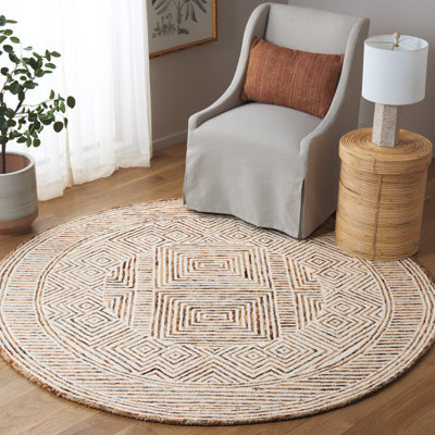 Tapis en laine / coton touffeté à la main ivoire / rouille Laquia