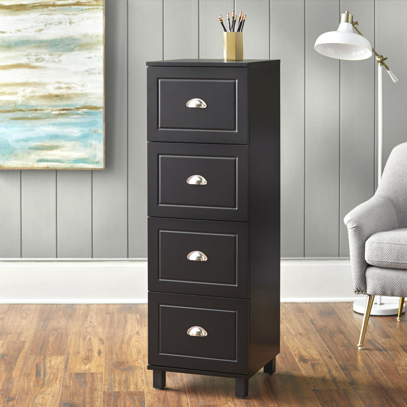 Brodan 15.8'' Wide 4 -Drawer File Cabinet, Black