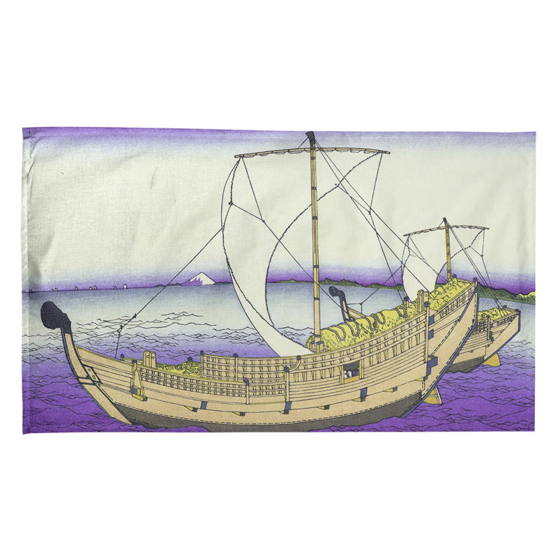 Hague Tea Towel Kitchen Towel, Poly Twill, Purple/Yellow