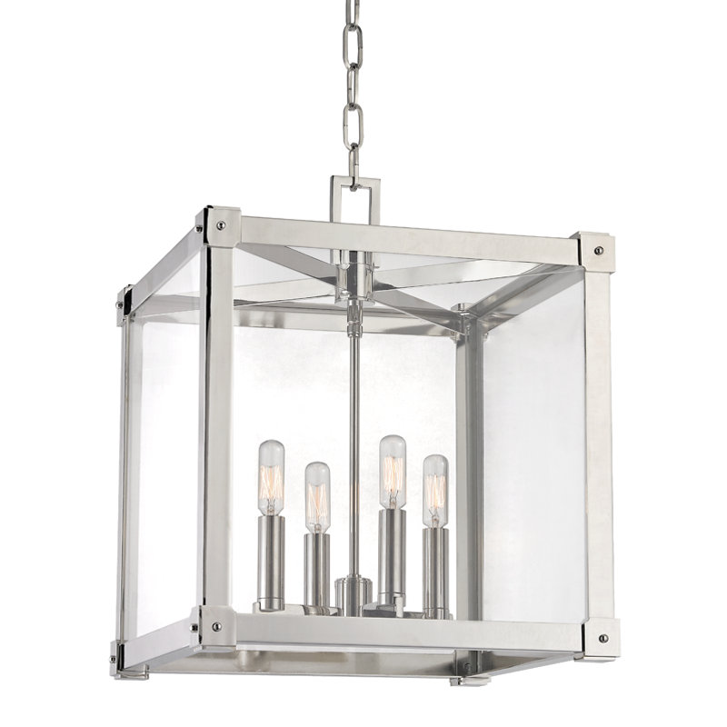 Forsyth 4 - Light Chandelier, 15.25" H x 12.25" W x 12.25" D, Polished Nickel