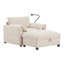 Canapé simple de 38 po avec repose-pieds de rangement, support de téléphone réglable, chargeur USB, poches de rangement latérales, accoudoirs en forme d'oreiller-265671365