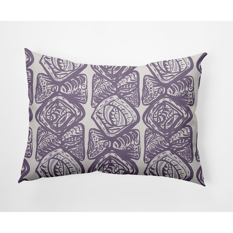 Geometric Reversible Throw Pillow, Purple