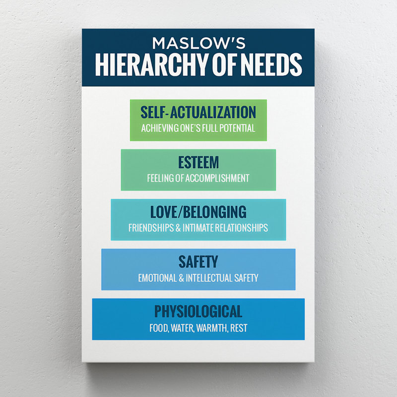 Impression sur toile tendue de Maslow, H 20 po x l 16 po x P 2 po