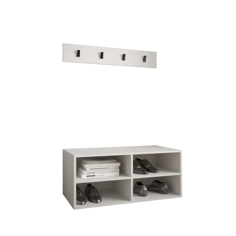 8 Pair Shoe Storage Cabinet, White