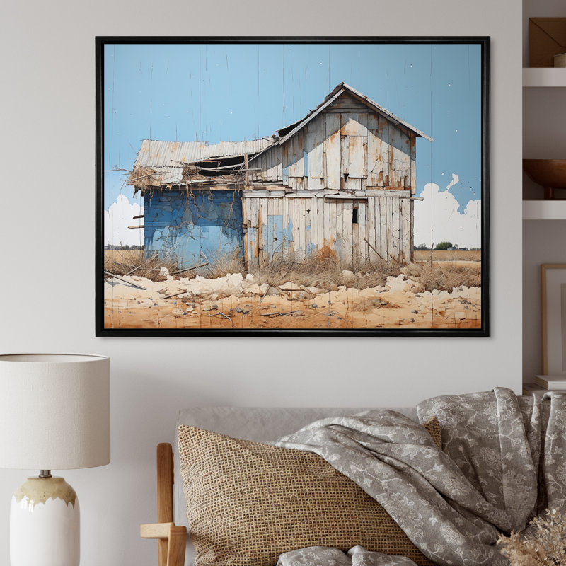 Farmstead Elegance Countryside I, H 24 po x l 32 po x P 1 po, Cadre flottant noir