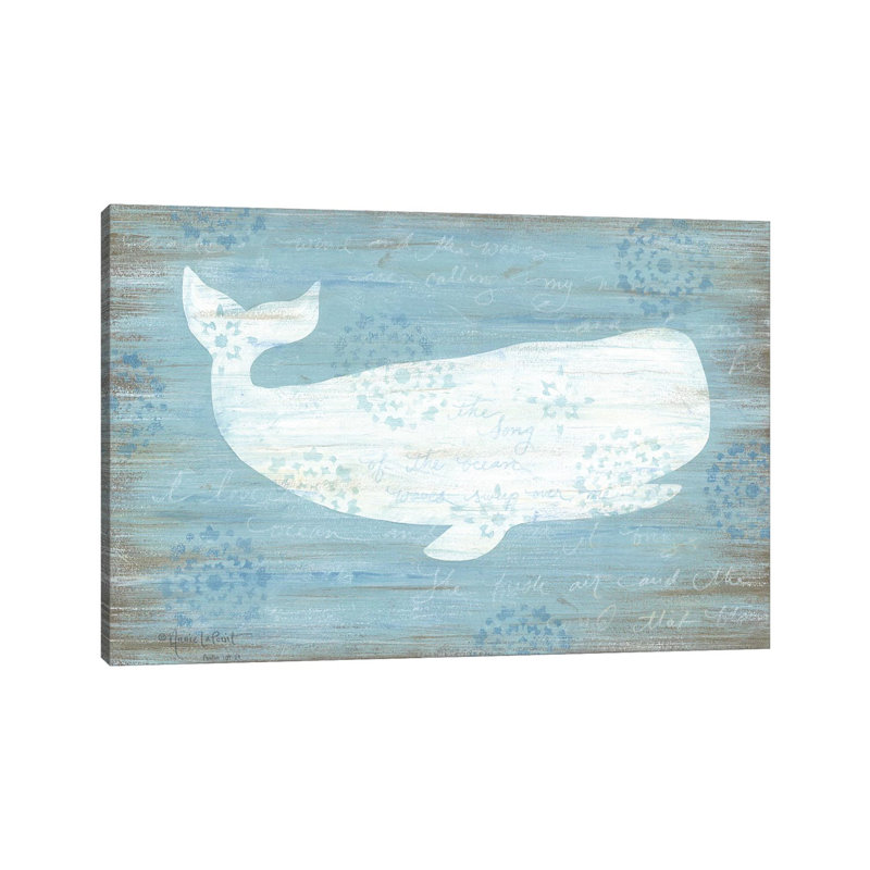 Ocean Whale by Annie LaPoint - Wrapped Canvas Gallery-Wrapped Canvas Giclée, 66.04 cm H x 45.72 cm W x 1.91 cm D