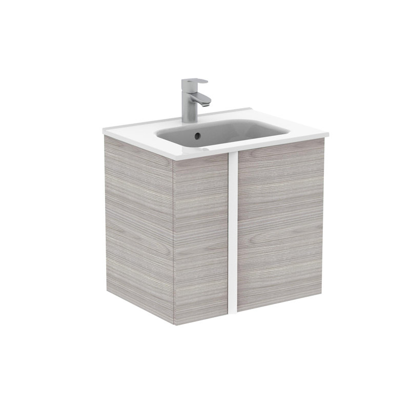 Miguel 24'' Single Bathroom Vanity with Top, Sandy Gray
