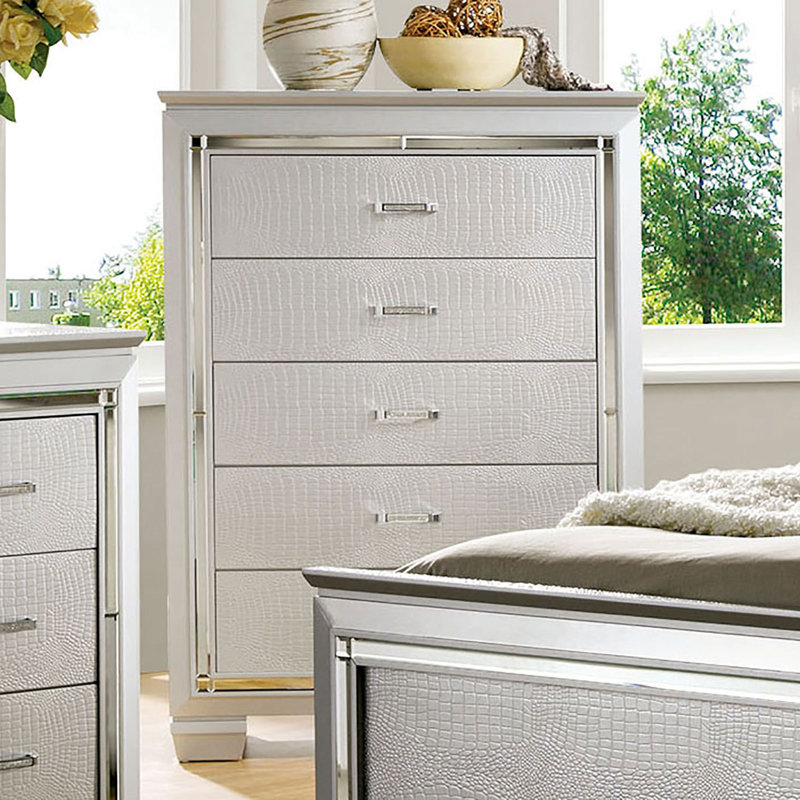 Commode contemporaine Bellanova, argent, Argent argent