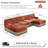U-shaped, breathable, comfortable fringe-trimmed sofa-128969670-128969669