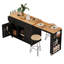 Îlot de cuisine roulant avec table de salle à manger extensible, rangement, prise de courant, tiroirs et tablettes, noir | Idée de cadeau-395240815