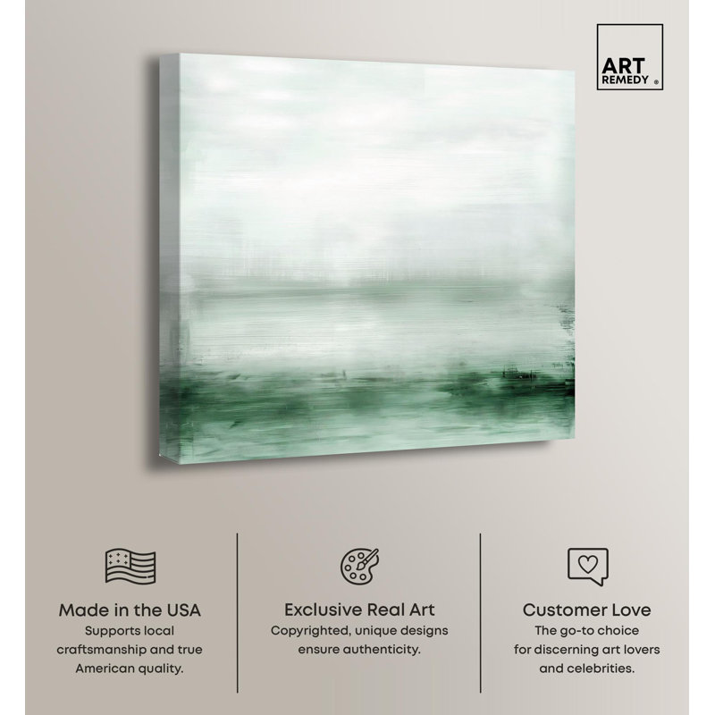 Mirrored Glow II 12" x 12" Abstract Landscape Canvas Art