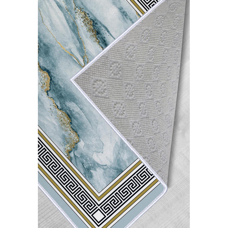 Premium Woven Area Rug (1.6 x 2.6 Feet), 100% Polyester, 0.3 in Pile Height | Antibacterial, Non-Slip PVC Dot Underside | Machine Washable, 3D Digital Print | Ideal for Living Room, Bedroom & Entryway Decor