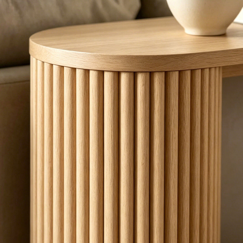 Console nordique simple de style bûche., 31.5" H x 55.1" W x 15.7" D