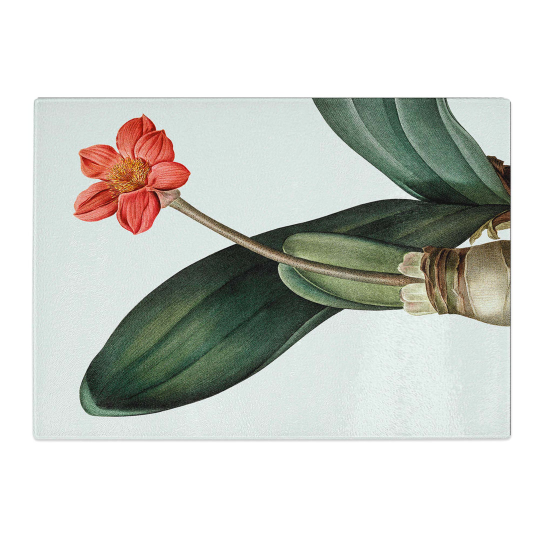 Tempered Glass Blood Lily Flower by Pierre-Joseph Redoute Chopping Board