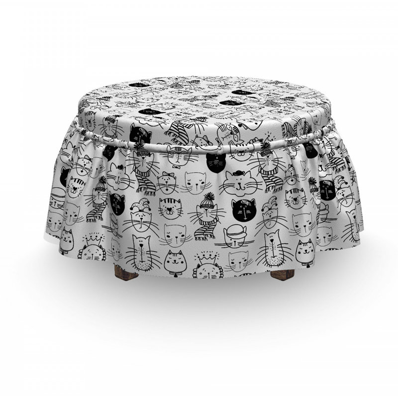 Housse pour repose-pieds hipster comic doodle chats