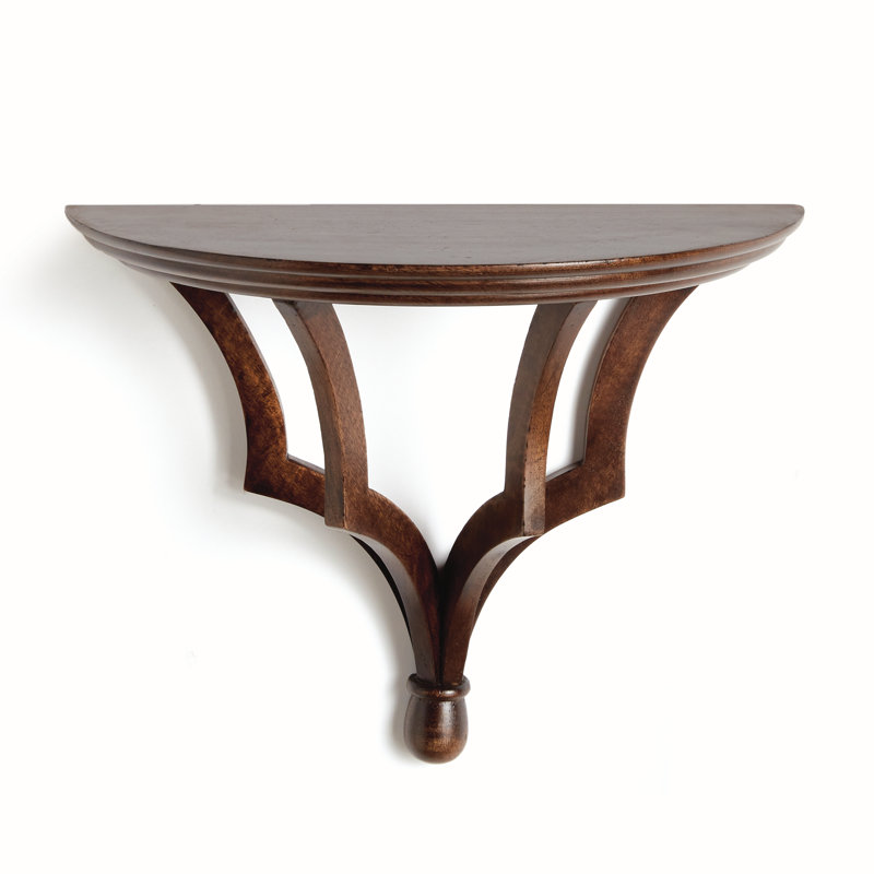 Gianinna Half-circle Mango Bracket Shelf, 10.75" H x 13.75" W x 7" D, Brown