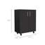Armoire de rangement Lions, porte double et roulettes, finition wengé noir-1657132041