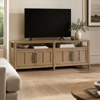 72 Inch Entertainment Console in Sand Finish for Living Room