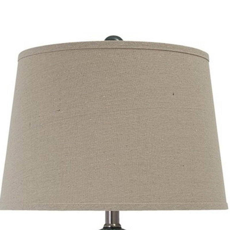 Gaia Blue Ceramic Table Lamp with Textured Shade