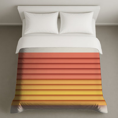 Housses de couette à rayures horizontales rouges et jaunes