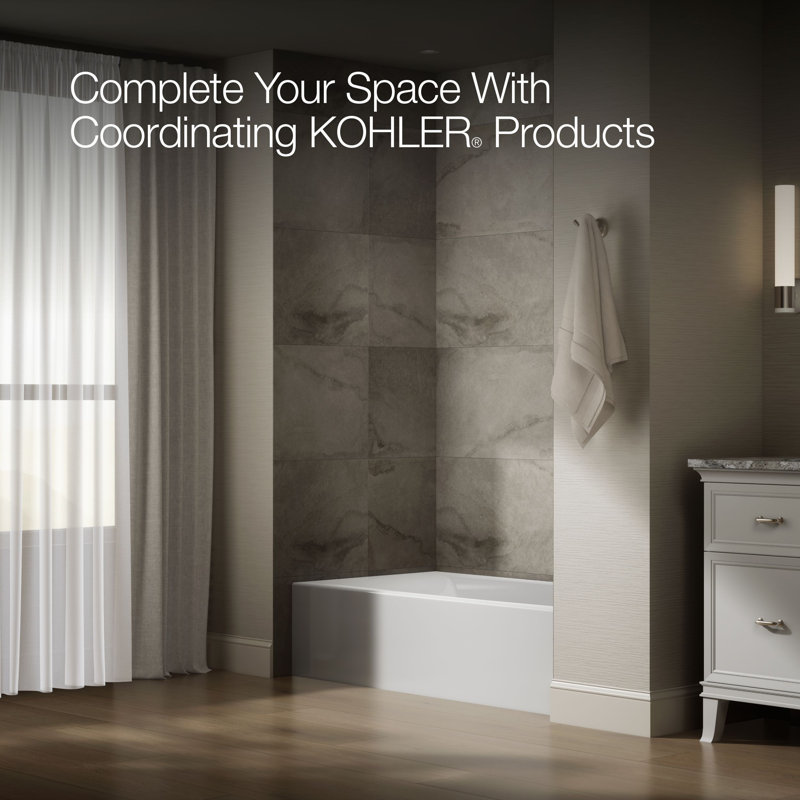 Entity 60 In. X 32 In. Alcove Bath With Right Drain, Right