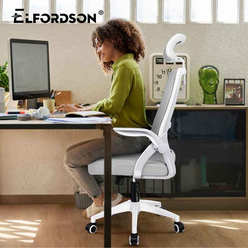 Mesh Desk Chair, Grey, White
