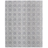 Corwin Hand Knotted Wool Geometric Area Rug in Gray