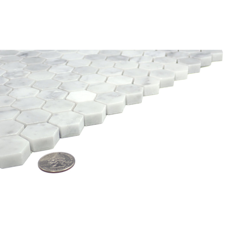 Emser Tile Bianco Gioia Hexagon Honeycomb Mosaic Tile | Wayfair