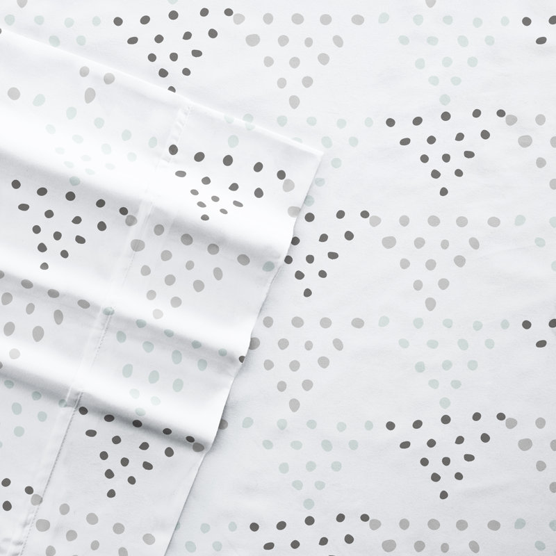Classic Patterns Soft Sheet Set, King Sheet Set with 2 Pillowcases, Polka Dots 1