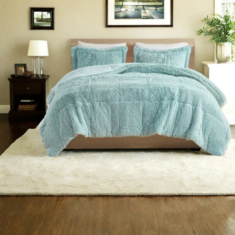 Ensemble de literie en fausse fourrure de première qualité, polyester luxueux, confort de chambre à coucher moderne