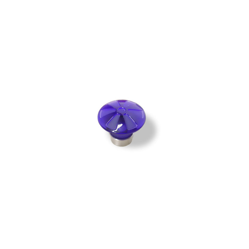 (5 Pack) 1-9/16 inch Water Colours Knob, Sapphire/Satin Nickel
