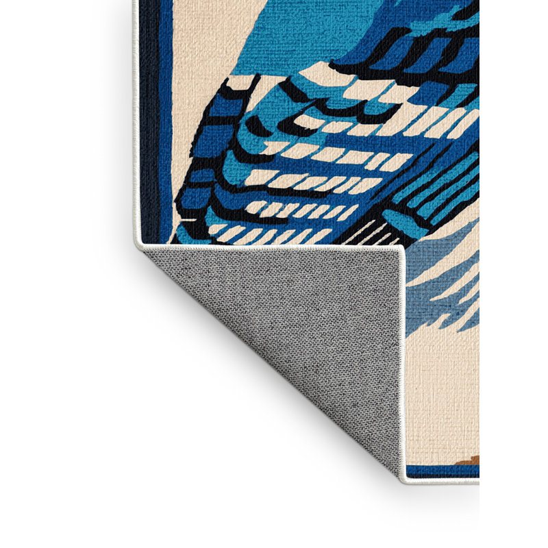  Tapis lavable bleu Jay, Tapis de couloir 2 pi x 4 pi