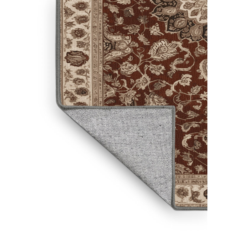 Tapis persan gris lavable à la machine, Tapis de couloir 2 pi x 5 pi