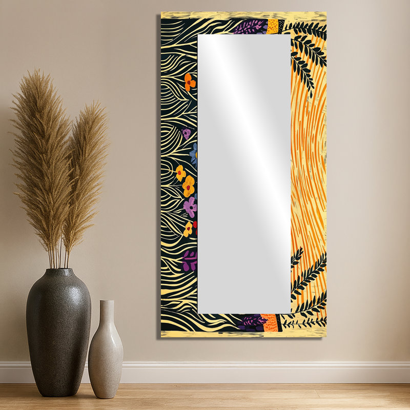 «Mosaic Meadow Optic Horizon II», art mural en miroir, imprimé sur métal, 28 po x 55 po