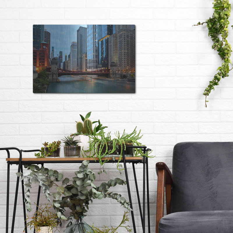 «Chicago River» par AKG, H 12 po x l 16 po