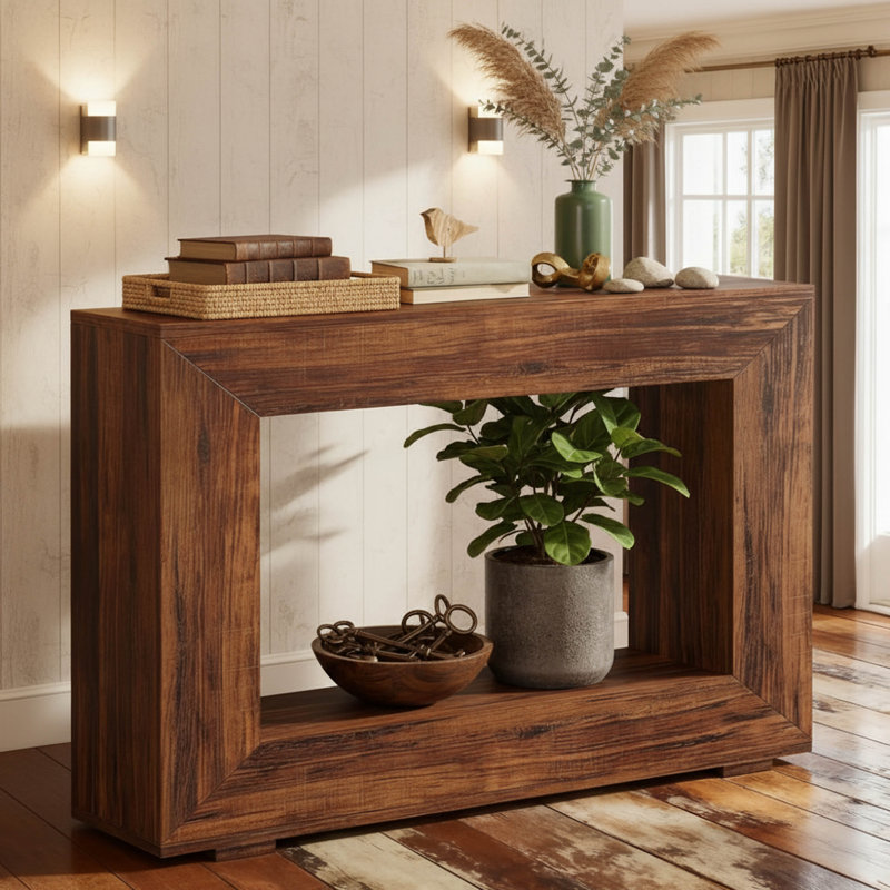 Console en bois de 47 po, canapé étroit multifonctionnel pour couloir, vestibule et salon