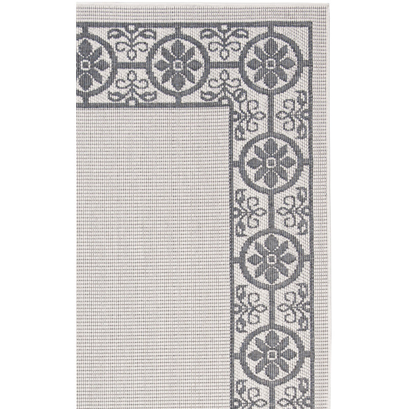 Tapis d'intérieur / extérieur à motif floral lavable à la machine Murielle, Rectangle 9 pi x 12 pi