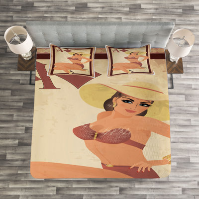 Brown/Beige Microfiber Modern & Contemporary Bedspread Set