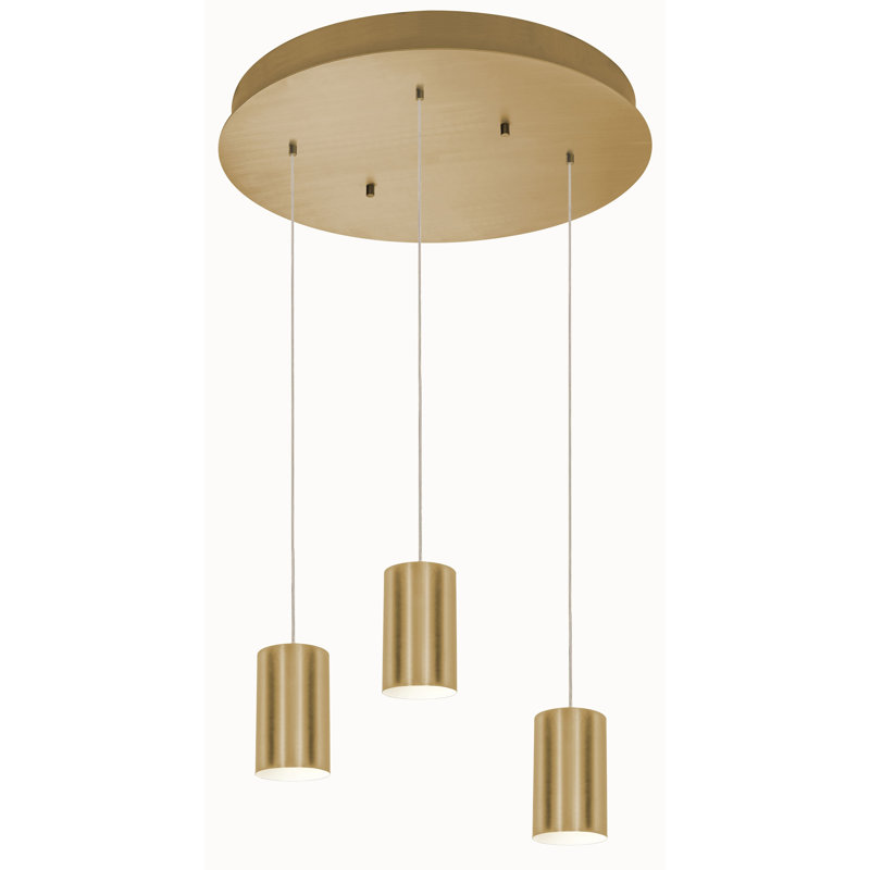 Elsmore 3 - Light Black Cluster Pendant, Satin Brass