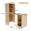 Bureau pliable extensible avec tablettes de rangement et roues mobiles pour appartements et bureaux