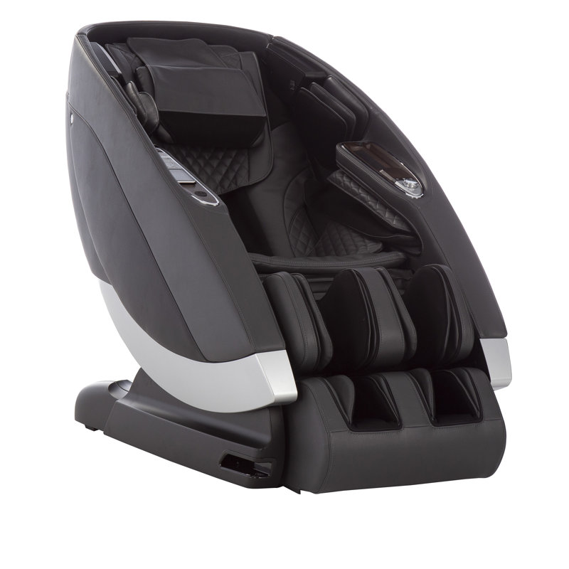 Faux Leather Adjustable Width Massage Chair, Grey