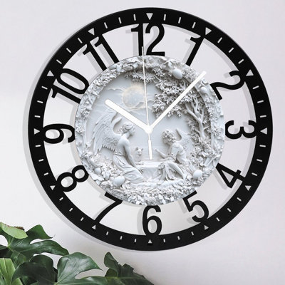 Horloge murale en métal pour le salon - Horloge antique pour maison de campagne, chambre à coucher, cuisine - chiffres arabes - 10 po