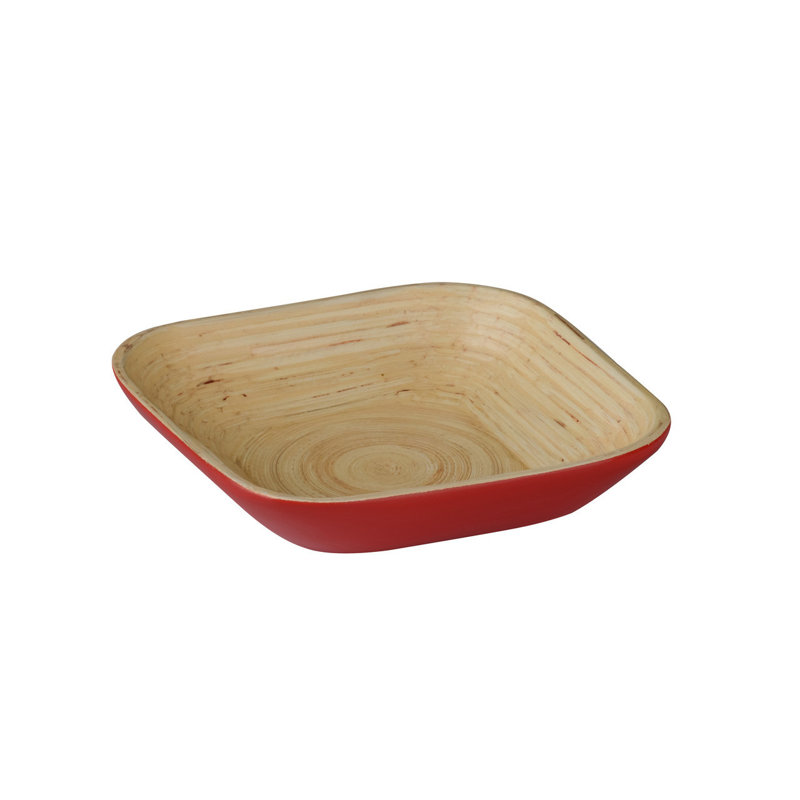 Symple Stuff Kenyatta Bamboo Serving Bowl, Red