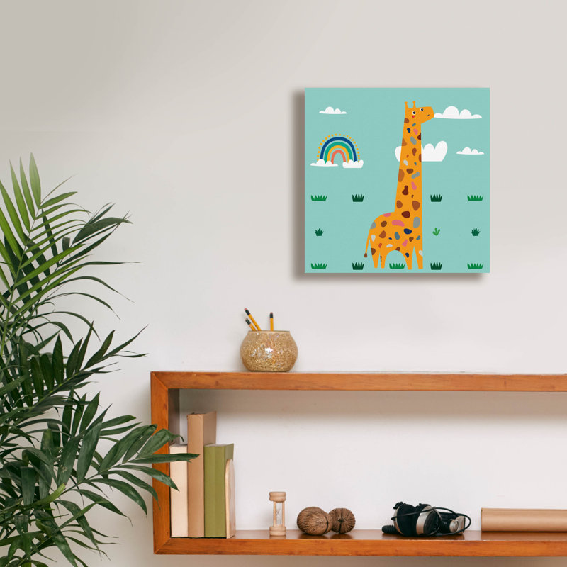 «Cute Girafe» par Epic Portfolio, art mural sur toile, H 12 po x l 12 po x P 0,75 po